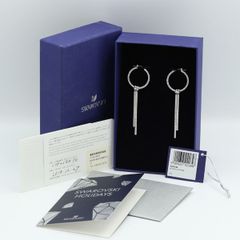 SWAROVSKI フープピアス ラウンドカット クリアクリスタル SOTA - メルカリ