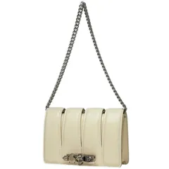 アレキサンダーマックイーン Alexander McQueen ロゴ チェーン ショルダーバッグ スラッシュ ドクロ 肩掛け ダブルフラップ ショルダーバッグ レザー ホワイト レディース 【中古】のサムネイル