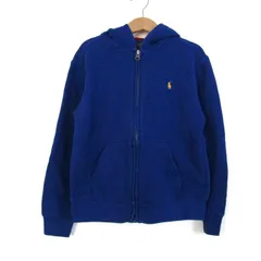 ポロラルフローレン パーカー トップス ジップアップ スウェット 裏起毛 キッズ 男の子用 7サイズ ブルー POLO RALPH LAUREN 【中古】