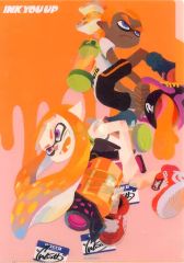 [Used] Clear File - Boy & Girl (Orange/INK YOU UP) A4 Clear File - "Splatoon" Nintendo TOKYO Goods