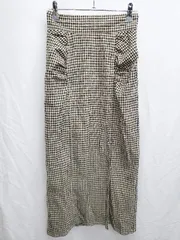 ◇ FREE'S MART フリーズマート チェック柄 ロング タイト スカート サイズM ベージュ ブラック レディース P  【1406180042967】
