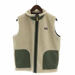 パタゴニア Patagonia 65619 キッズ レトロX ベスト フリース ボア ジップアップ ロゴ 16-18 XXL ベージュ カーキ ■GY27 /MQ