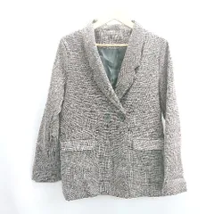 ◇ ⊇ gossip チェック 長袖 ジャケット サイズS ブラウン レディース E  【1503050006828】
