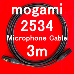 mogami 2534 Microphone Cable with Neutrik Gold Plated XLR Connector 3m