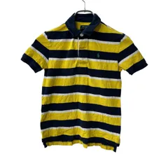 POLO RALPH LAUREN 半袖 ボーダー ポロシャツ 7 イエロー ネイビー ポロ ラルフローレン キッズ トップス 古着卸 アメリカ仕入 a708-5264