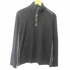 アルマーニ コレツィオーニ ARMANI COLLEZIONI セーター ニット ハーフジップ 長袖 ウール混 黒 M 国内正規品 0131のサムネイル
