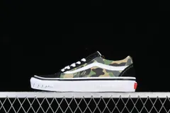 【今日特価】Bape x Vans Old Skool コラボレーション ロートップ レジャー スケートボードシューズ VN000E6VE36！送料無料！在庫限定のお得な価格です！