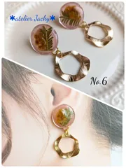 レジン ミモザ ピアス