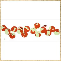 ☆彡送料無料でお届け☆彡 染の安坊 手ぬぐい「いろりんご」 本染め 綿100% 特岡 日本製 35cm×100cm