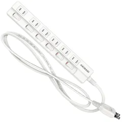 【数量限定】個別スイッチ 電源タップ 雷ガード 2m ホワイト テーブルタップ 延長タップ 2m おしゃれ 延長ケーブル 2m 配線しやすい 6個口 180度スイングプラグ トラッキング防止 電気節約 延長ケーブル コンセント 延長コード AC6口電源タップ