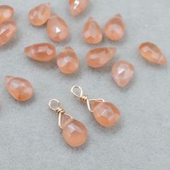 ＊2個＊ 天然石 パーツ アルゼンチン産 インカローズ チャーム ピアス ペンダント アクセサリー作り te052s