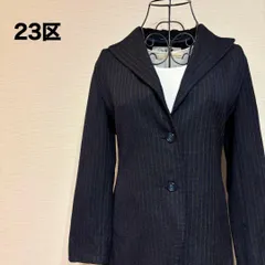 23区 ジャケット ネイビー系 ピンストライプ 美シルエット レディース  紺系　通勤　お食事会　デート　七五三　【中古】【used】