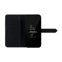 iPhone13mini ケース 手帳型 スマホケース シュリンクカーフレザー カメラホールなし ブラック 13Mini-Black