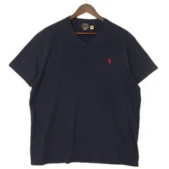 ポロラルフローレン Vネック半袖Tシャツ メンズUS-XL ワンポイントポニー刺繍 ネイビー hsc-0408n