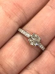 2123 ダイヤリングPT900プラチナ16号0.481ct - メルカリ