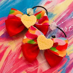 41 ハンドメイドアクセサリー　アイドル　リボン　クッキー　ハート　おしゃれ　デコ　ヘアゴム　小学生　幼稚園　保育園　女の子　ベビー　キッズ