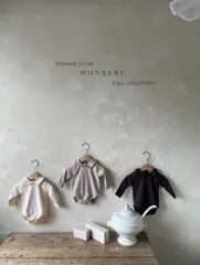韓国子供服 monbebe ピンコートカラーロンパース