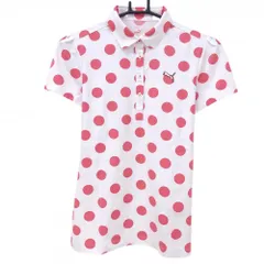 【超美品】プーマ 半袖ポロシャツ 白×ピンク ドット  レディース L ゴルフウェア PUMA