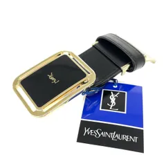 YvesSaintLaurent(YSL) イヴサンローラン ベルトバックルのみ  YSLロゴ/メタル×レザー    ゴールド×ブラック ユニセックス / 240001159015