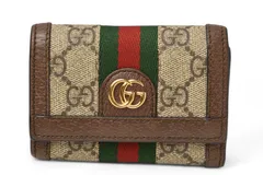 グッチ ミニ財布/三つ折り GUCCI 折財布 644334 Ophidia/オフィディア GGスプリーム ベージュ/ブラウン【中古】