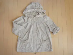 メゾピアノ ジュニア メゾピアノジュニア mezzo piano junior アウトレット 子供服 女の子 M 150cm 長袖 ブルゾン ジャンパー スプリング コート ベージュ レース 薄手 春 ★3 アウター ガールズ ジュニア 【中古】