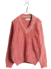 【お得なクーポン配布中!】 80s エルエルビーン チルデン ニット セーター メンズ レディース M 古着 旧タグ ヴィンテージ LLBEAN Vネック リネン コットン ケーブル