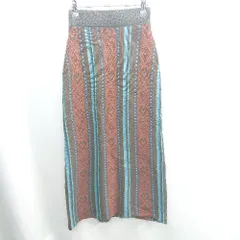 ◇ Θ merlot メルロー アーガイル風　ニット素材 マキシ タイト スカート サイズM ブランド レディース E  【1410100059508】のサムネイル