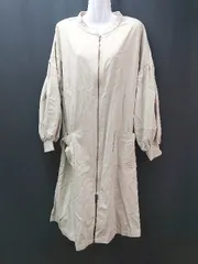 ◇ ◎ fifth スプリング ギャザー ボリューム袖 リブ バンドカラー ファスナー 長袖 コート サイズM ベージュ レディース E  【1307260010848】