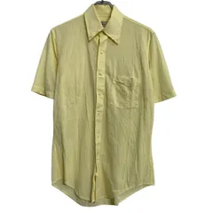 ARROW 半袖 無地シャツ 15 M～ イエロー アロー ボタン 胸ポケット カジュアルシャツ 薄手 古着卸 アメリカ仕入 a703-6088