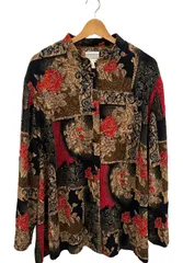 90s Coldwater Creek ゴブラン織 ノーカラージャケット 総柄 VINTAGE USA製　ユニセックス