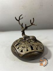 中国古美術・旧蔵珍品·古青銅器神獣図銅鏡・青銅鏡・案頭・文房置物