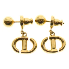Christian Dior (クリスチャンディオール) CDロゴピアス CD Navy GP イヤーアクセサリー ゴールド
