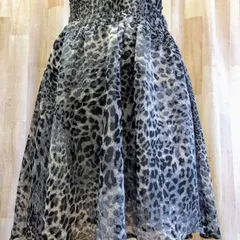 Richeglamour リシェグラマー レオパード柄シフォンスカート M グレー×ブラック