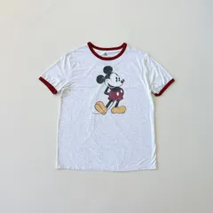 00s ディズニー　ミッキー　プリント　リンガーTシャツ　アニメ　Disney Mickey linger print t-shirt Lsize T1481 A3