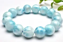 【１点物】癒やしの波模様 ラリマー 13-13.5mm ブレスレット パワーストーン 天然石 _M5857