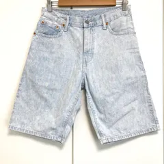 90s (^w^)b LEVISTRAUSS&CO. リーバイストラウス LEVI’S 569 ケミカルウォッシュ デニム ハーフパンツ ショートパンツ 爽やか アメカジ ストリート ボトムス ライトブルー メンズ W29