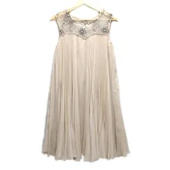 GRACE CONTINENTAL(グレースコンチネンタル) ワンピース サイズ36 S レディース - ベージュ×黒 ノースリーブ/ひざ丈/プリーツ/レース