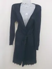 ◇ ◎ any SiS エニィスィス ウエストリボン付き 長袖 ニット カーディガン サイズ2 ネイビー系 レディース  【中古】 【1206240006706】