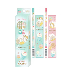新学期用品　カミオジャパン　ネコ　ドーナッツ　クリームソーダ　2B　かきかた鉛筆　11本＋赤1本入り　1ダース　222147