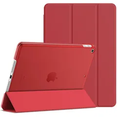 【新着商品】三つ折スタンド PUレザー ケース オートスリープ機能 (第6/5世代用) 9.7インチ (レッド) iPad JEDirect