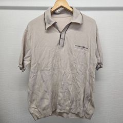 ノーブランド ポロシャツ ベージュ ヴィンテージ メンズ 古着 M-C-439