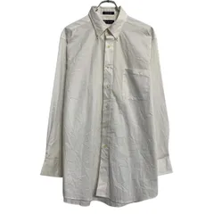 CHAPS 長袖 無地シャツ L ホワイト チャップス ボタンダウン 胸ポケット シンプル 古着卸 アメリカ仕入 a701-5933のサムネイル