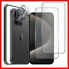 【セール中】 【4枚セット】iPhone15Pro Max ガラスフィルム 全面保護［2枚］iPhone15Pro Max カメラフィルム［2枚］アイフォン15