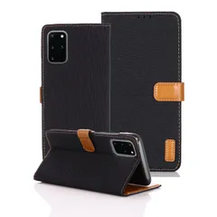 【iFaceo】デニム シリーズ Galaxy S20 5G/SC-51A/SCG01 対応ケース 手帳型 (ブラック）デニム生地 カバー ドコモsc51a ギャラクシーs20 スマホケース カード収納 横置き機能 携帯カバー サムスンs20 BLACK