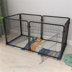 【在庫セール】屋外 置くだけ 柵 自立 室内 ケージ 小型犬 セットドア付 透明 ドア付き 犬猫うさぎ バリアゲート サークル ペットサークル ジョイント式 100×50cm パネル ペットフェンス 6枚 仕切り 脱走防止