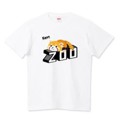 ZOO 0626 レッサーパンダ へちゃんこ ZOO斜めロゴ Tシャツ 半袖 白限定