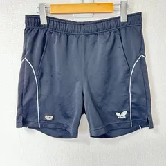 日本製◎(^w^)b BUTTERFLY バタフライ レイズタッキーパンツ ショートパンツ ジャージ ロゴ刺繍 ポリエステル100% 卓球 ウェア ユニフォーム ゲームパンツ ブラック 黒 メンズ サイズM