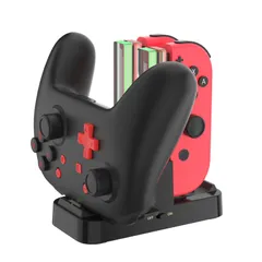 ジョイコン Joy-Con Pro コントローラー 充電 スタンド Nintendo Switch用 3WAY充電可能 KINGTOP ニンテンドー スイッチ プローコントローラー 充電ホルダー チャージャー 充電指示LED付き 日本語説明書付き