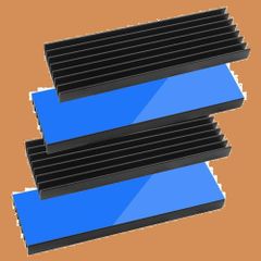 【人気商品】黒 アルミニウム LEDアンプに適用 70mm×22mm×6mm 回路基板 ICチップ 冷却ラジエーターフィンCPU 熱暴走対策 導熱接着シート4pcs付き 4個ヒートシンク Tuloka