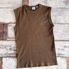 AVIREX デイリーウエア　ノースリーブ　リブシャツ オリーブ　M